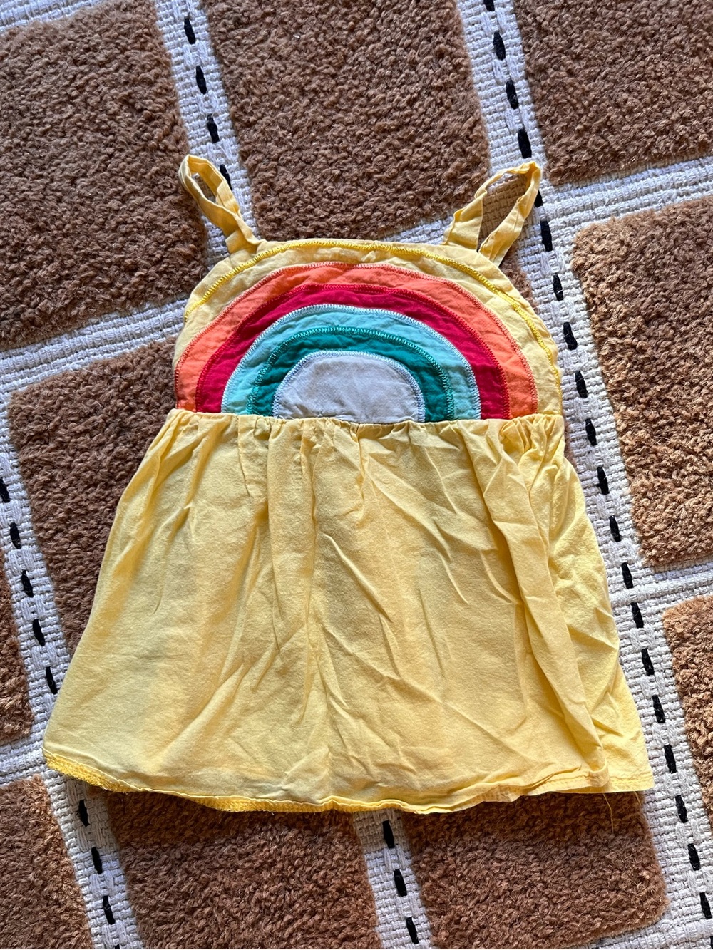 Girls sleeveless Yellow Rainbow Tank top